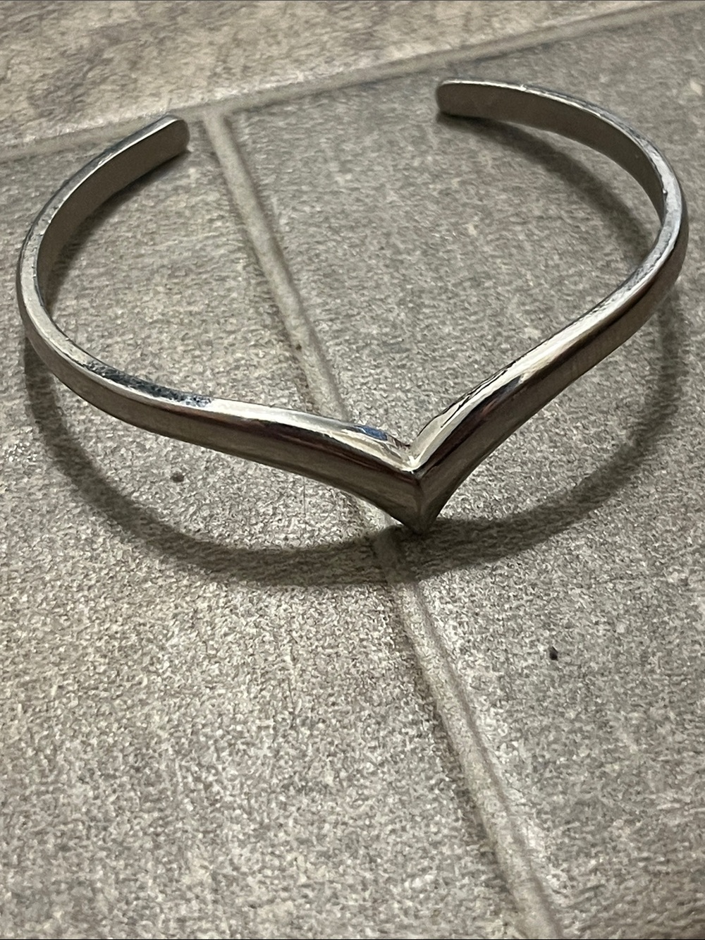 Avon Silver V-Front Open Cuff Bracelet